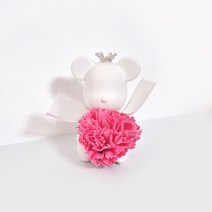 라비다 뉴 카네이션 곰돌이 석고 오너먼트 진핑크 x 2p + 석고방향제 리필 오일 3ml x 2p, 웨딩플라워