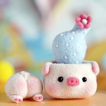 브로키 펠트 돼지선인장 DIY 키트, 혼합색상, 1개