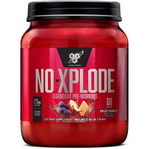 BSN N.O.XPLODE 프리 워크아웃 파우더 크레아틴과 베타 알라닌 애플 60인분, Fruit Punch, 39.20 Ounce (Pack of 1)