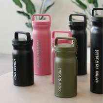 레즐리샵 새지않는텀블러 가벼운보온병 등산용 손잡이 텀블러 보온보냉병, 720ml 카키