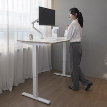 카멜마운트 핏쳐 수동식 모션데스크 스탠딩책상 M1-16 (상판 1600mm + 프레임), 화이트, 오크