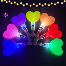 도매파티 야광 LED 파티 용품, 1개, 21-4 LED 미니 하트 응원봉 노랑색_GCU50