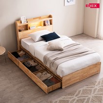[에넥스] 루트 원목 LED 서랍형 침대 SS-쟈가드독립매트리스, 상세 설명 참조