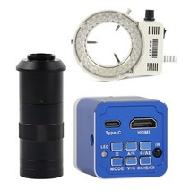 FHD 48MP 2K 1080P HDMI USB 디지털 산업 실험실 비디오 현미경 카메라 전화 태블릿 PCB IC 관찰 납땜 수리, 1 건, 100x Lens with Light