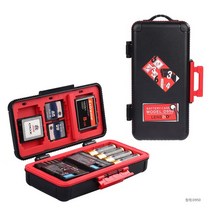카메라 배터리 보관함 케이스 충격 방지 보호 장치 레드 블루 색상 AA SD CF XQD 메모리 카드 정리 홀더, 03 red, 03 red