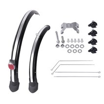 미니벨로 20 인치 자전거 머드 가드 펜더 프런트 리어 사이클링 MTB 접이식 윙 412 dahon V 브레이크 디스, 06 D brake black silver