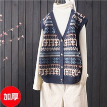 퍼자켓 퍼 퍼조끼 2022 루즈핏 빈티지 브이넥 여성 스웨터 카디건 베스트 나시 니트 코트 추동 아우터