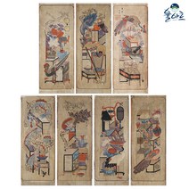 명품 책거리도 7폭 민화 도안 민화그리기 본그림 공모전 취미 원데이클래스 수업자료 컬러링, 명품 책거리도 7폭 병풍(7), 고급 닥순지, 원본 사이즈(추천)