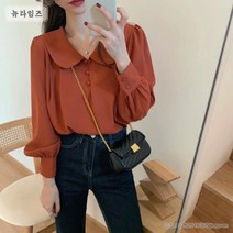튜닉 셔츠 여성 봄여름 빈티지 퍼프소매 컴포트 블라우스 뉴타임즈 C11 E251B634