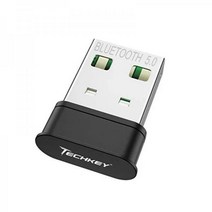 블루투스동글이 PC 수신기용 USB 블루투스 어댑터-노트북 헤드셋 스피커 키보드 마우스 프린터 Windows11/10/8.1/8/7용 컴퓨터 데스크탑 전송용 Techkey 미니 5