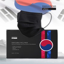 국산 덴탈마스크 일회용 비말차단 블랙 50매 100매, 태극_블랙