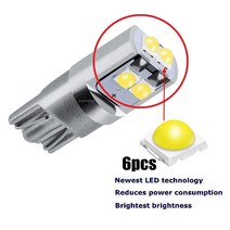 차량 호환 부품 교체용 2pcs 새로운 t10 w5w 밝은 led 자동 쐐기 주차 전구 실내 독서 돔 램프, 01 수정같은 파랑