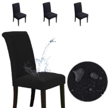 파크피아 나노 방수방오 식탁 의자 커버, 4p, 블랙