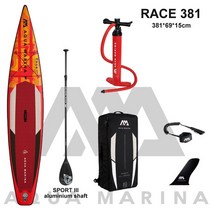 서핑 가볼만한곳 카약 AQUA MARINA RACE 2021 팽창식 서핑 보드 스탠드업 패들 빠른 레이싱 워터 381x66x, 02 SET B