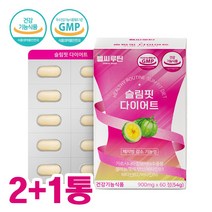 다이어트 보조제 HCA 가르시니아 추출물 다이어트 영양제 추천 가르시니아 효능 체지방감소 탄수화물 지방합성 억제 도움 정제 알약 복합기능성 건강식품 식약청 인증, 2+1