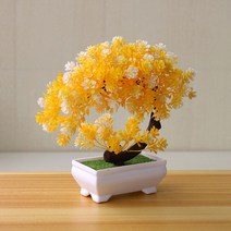 들꽃화방 데스크탑 장식 조화 개인책상 탁상화분 사무실책상 작은조화화분, 04 연꽃 옐로우