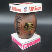 Wilson NFL 정품 훈련 게임 PU가죽 미식축구공 럭비공 3호, 빈티지브라운3호