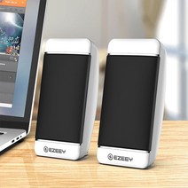 컴퓨터 스피커 피시방 가정용 USB 사무실 우퍼 게이밍, 6.5x5.4x13cm, 화이트