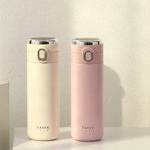 아트박스/비프로젝트 바른락 심플 온도표시 텀블러 450ml 2종 택1, 핑크