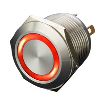 전동 자동 커튼개폐기 블라인드 19mm 3V 6V 12V 24V 3 색 (RGB) 4 핀 자동 리셋 링 내장 저항 5A 250V 금속 푸시 버튼 스위치, LED Voltage 24V, 빨간