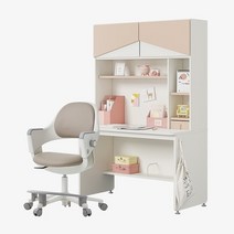 한샘 티오 그로우 홈플랩도어 일반책상세트 5단 120x60cm+링고S 고정중심봉DIY(발받침), 책상_내추럴오크+그린/의자_베이지(H)