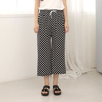 여성 8부 와이드팬츠 여름 밴딩 통바지 쿨바지