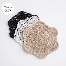 야나 [DIY패키지] 삼베 플라워 수세미 & 티코스터(+인쇄도안) 뜨개질 수세미뜨기 삼베실, 6. 비치(50g)+인쇄도안