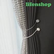 PNQ172209라이프엔 마그네틱 커튼장식 타이백 후사고리 집게, 그레이