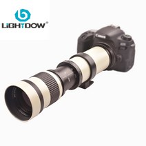 Lightdow-화이트 420-800mm F8.3-16 슈퍼 망원 수동 줌 렌즈 + T2 어댑터 링 캐논 니콘 소니 펜탁스 후지 카메라 용, Olympus