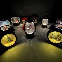 크리스마스 워터볼 오르골 스노우볼 크리스마스 조명 장식 소품, 실린더랜턴-눈사람