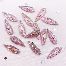 60pcs 반짝이 ab 수지 620mm 공작 눈 눈물 방울 플랫 백 라인 석 스크랩북, 분홍색