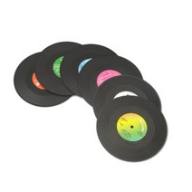 기타 바보사랑[진바스]레코드 LP판 커피잔 받침대, 1개