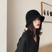 가을 겨울 여성 버킷햇 벙거지 일본 스타일의 니트 모자 연예인 모자
