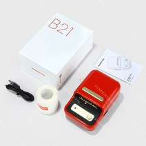 바코드 라벨 프린터 운송장 택배 감열 네임스티커 프린터Niimbot-B21 무선 라벨 프린터 휴대용 포켓 바코드, 01 Red