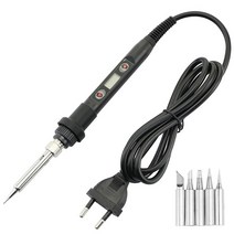 전기머리인두 땜납 무선 가스 인두기 납땜기 조정 가능한 온도 납땜 인두 키트 220v 60w80w lcd 스크린 납땜 인두 재 작업 인두 스테이션 용접 도구 액세서리, 220v EU 플러그, 세트 5