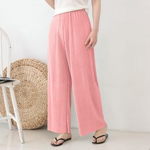 데일리앤 위키드 여름 플리츠 주름 밴딩 와이드 팬츠