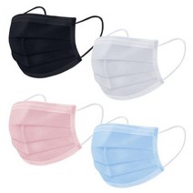 위드샤인 자체제작 3중 MB필터 일회용 귀안아픈 냄새없는 부직포 덴탈 마스크 50매, 겨울용 앞뒷면 올블랙