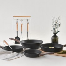 4T 두꺼운 두께 눌러붙지않는 고급 후라이팬 냄비 IH, 후라이팬24cm