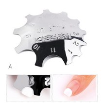 1Pcs 프랑스 미소 컷 V 라인 아몬드 모양 팁 매니큐어 가장자리 트리머 네일 커터 아크릴 10 종류 프랑스어 손톱 금형, 01 Silver-A
