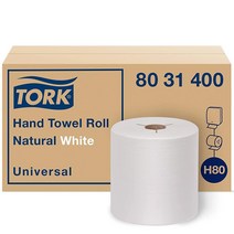 Tork 핸드 타월 롤 내추럴 화이트 H80 범용 100% 재활용 섬유 6롤 x 243.8m800피트 8031400 6개1팩 USA 미국, Natural White_6 Count (Pack of