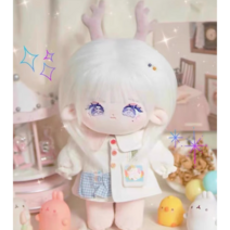 솜인형 옷 봉제 20cm diy 무속성 아이돌인형, 용뿔 달린 소녀인형(해외배송)