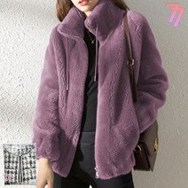 77우먼스 여성 보송퍼아우터 5컬러 페이크퍼 밍크 보송 퍼 집업 자켓 외투 아우터 빅사이즈 루즈핏 데일리룩 이월 이월상품 [리현커머스]