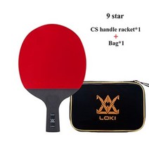 선수용 탁구라켓 탁구채 LOKI 9 스타 슈퍼 스티커 탁구 라켓 탄소 블레이드 탁구 박쥐 경쟁 탁구 패들 빠른 공격 및 루프 81, 짧은 손잡이, 02 Short handle