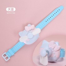 산리오 선풍기 헬로 키티 미니 USB 소형 휴대용 충전식 무소음 시계 손풍기 넥밴드 목걸이, watch fan-2
