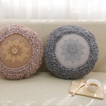 마이룸엔 레이첼 고급 레이스 순면 원형 호박 쿠션 일반쿠션, 레이첼_베이지