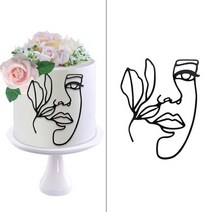 그림용품 추상 아크릴 여자 얼굴 케이크 토퍼 결혼식 생일 파티 DIY 아트 장식 기념일 용품, [06] C08