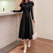 대박난박양 윙 프릴 니트 롱원피스