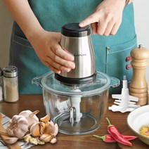 전동 스텐 마늘 다지기 2.5L 이유식 믹서기 야채 고기 후드 믹서 분쇄기 만능다지기, 만능 다지기 2.5L