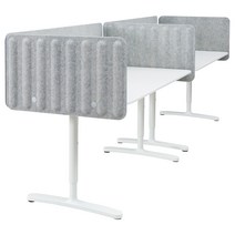 이케아 BEKANT 베칸트 책상+스크린 - 화이트/그레이 320x80 48 cm