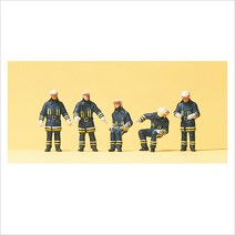 Preiser 10487 디오라마 미니어처 테라리움 소방차의 소방관 5명 세트 사람 피규어 모형 1:87 사이즈
